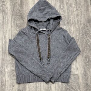 Zara Charcoal Gray Hooded Sweater